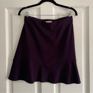 Ann Taylor loft a line flounce plum purple skirt
